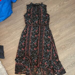 Julia Jordan Black and Red Floral High Low Dress